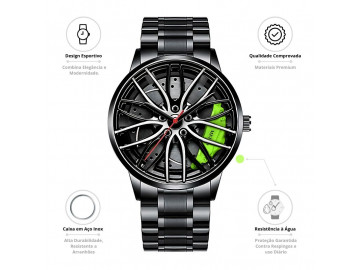 Relógio Masculino Racer - Preto/Verde
