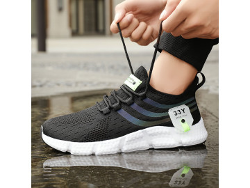 Tênis Running Y33 Mesh Respirável - Preto/Branco 