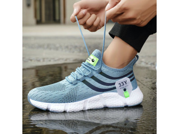 Tênis Running Y33 Mesh Respirável - Azul Claro 