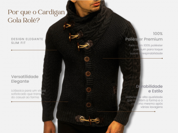 Kit 2 Cardigans Masculinos Design Rolê Elegante - Cinza e Branco